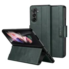 SULADA - SULADA Galaxy Z Fold5 PU Läder Fodral Stöd - Midnattsgrön