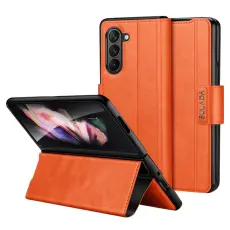 SULADA - SULADA Galaxy Z Fold5 PU Leather Skyddsfodral Orange