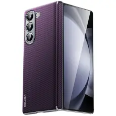 SULADA - SULADA Mobilskal till Galaxy Z Fold6 5G Carbon Fiber L&auml;der Lila