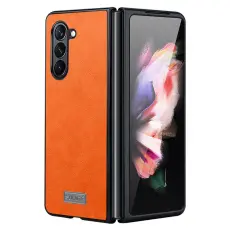 SULADA - SULADA Galaxy Z Fold6 Fodral KonstL&auml;der TPU+PC Orange