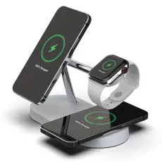 OEM - T268 5 i 1 Magnetisk Tr&aring;dl&ouml;s Laddare f&ouml;r iPhone/Apple Watch/AirPods - Vit