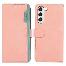 ABEEL - ABEEL Galaxy S22 5G Wallet Case RFID Skydd Läder Rosa