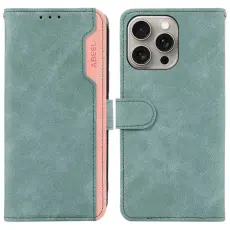ABEEL - ABEEL iPhone 15 Pro Max Pl&aring;nboksfodral Konstl&auml;der RFID Skydd - Bl&aring;