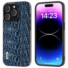 ABEEL - ABEEL Mobilskal till iPhone 15 Pro Max &Auml;kta L&auml;der + PC + TPU Bl&aring;