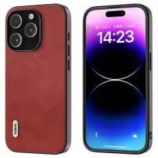 ABEEL - ABEEL Mobilskal till iPhone 15 Pro Max L&auml;der Coated TPU - R&ouml;d