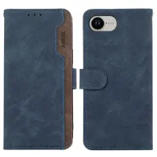ABEEL - ABEEL iPhone 16e Fodral i Splicing L&auml;der RFID Blockering Bl&aring;