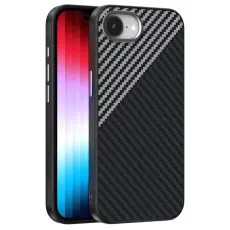 ABEEL - ABEEL Mobilskal till iPhone 16e MagSafe Kolfiber Svart/Silver