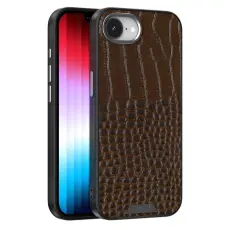 ABEEL - ABEEL Mobilskal till iPhone 16e MagSafe Kompatibel &Auml;kta L&auml;der Brun