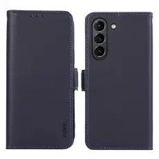 ABEEL - ABEEL RFID-Skydd Konstl&auml;der Pl&aring;nboksfodral f&ouml;r Samsung Galaxy S21 FE 5G - Bl&aring;