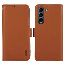 ABEEL - ABEEL RFID-Skydd Konstl&auml;der Pl&aring;nboksfodral f&ouml;r Samsung Galaxy S21 FE 5G - Brun