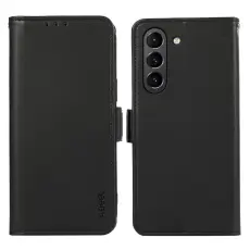 ABEEL - ABEEL RFID-Skydd Konstl&auml;der Pl&aring;nboksfodral f&ouml;r Samsung Galaxy S21 FE 5G - Svart