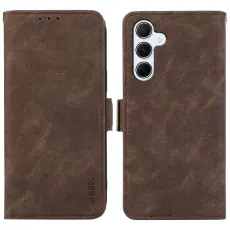 ABEEL - ABEEL Samsung Galaxy A15 5G Pl&aring;nboksfodral Konstl&auml;der Flip Brun