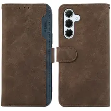 ABEEL - ABEEL Samsung Galaxy A17 5G / A17 4G Pl&aring;nboksfodral Splicing Konstl&auml;der Brun