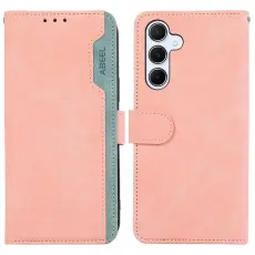 ABEEL - ABEEL Samsung Galaxy A55 5G Skal RFID Blocker PU L&auml;der Rosa