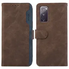 ABEEL - ABEEL Samsung Galaxy S20 FE Konstl&auml;der Pl&aring;nboksfodral RFID-Skydd - Brun