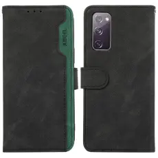 ABEEL - ABEEL Samsung Galaxy S20 FE Konstl&auml;der Pl&aring;nboksfodral RFID-Skydd - Svart