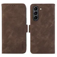 ABEEL - ABEEL Samsung Galaxy S21 FE 5G Pl&aring;nboksfodral Konstl&auml;der Magnetbrun
