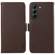 ABEEL - ABEEL Mobilskal till Samsung Galaxy S21 FE 5G KonstL&auml;der RFID-Skydd Brunt