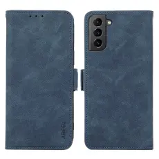 ABEEL - ABEEL Samsung Galaxy S21 Pl&aring;nboksfodral Konstl&auml;der RFID-Skydd Bl&aring;