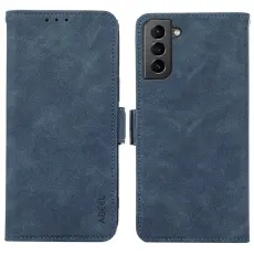 ABEEL - ABEEL Samsung Galaxy S21+ Fodral PU L&auml;der Magnet Bl&aring;