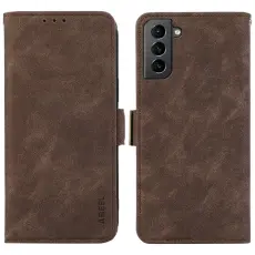 ABEEL - ABEEL Samsung Galaxy S21+ Fodral PU L&auml;der Magnetisk Brun