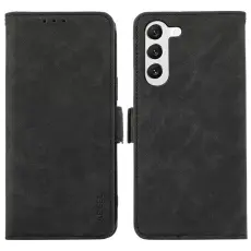 ABEEL - ABEEL Samsung Galaxy S22 5G Skal RFID Kortfack Läder Svart