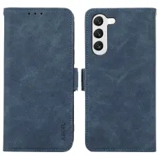 ABEEL - ABEEL Samsung Galaxy S22 5G Skal RFID Skydd Läder Plånbok Blå