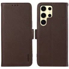 ABEEL - ABEEL Samsung Galaxy S22 Ultra 5G Skal St&ouml;tt&aring;lig RFID Skydd Brun