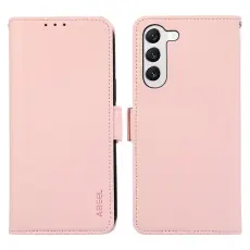 ABEEL - ABEEL Samsung Galaxy S23 Konstl&auml;der Pl&aring;nboksfodral RFID-Skydd Rosa