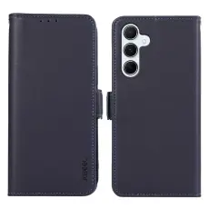 ABEEL - ABEEL Samsung Galaxy S25/S24 Pl&aring;nboksfodral RFID-Skydd Konstl&auml;der Bl&aring;