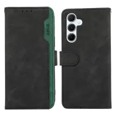ABEEL - ABEEL Samsung Galaxy S25/S24 Pl&aring;nboksfodral Konstl&auml;der RFID Blocker - Svart