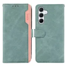 ABEEL - ABEEL Samsung Galaxy S25/S24 Pl&aring;nboksfodral Konstl&auml;der RFID Skydd - Bl&aring;
