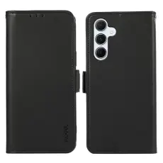 ABEEL - ABEEL Mobilskal till Samsung Galaxy S25/S24 RFID-Skydd Konstl&auml;der Svart