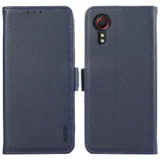 ABEEL - ABEEL Samsung Galaxy Xcover 5 Pl&aring;nboksfodral Konstl&auml;der RFID-Skydd Bl&aring;
