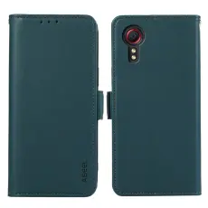ABEEL - ABEEL Samsung Galaxy Xcover 5 Konstl&auml;der Pl&aring;nboksfodral RFID-Skydd Gr&ouml;n