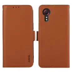 ABEEL - ABEEL Samsung Galaxy Xcover 5 Konstl&auml;der Pl&aring;nboksfodral RFID-Skydd Brun