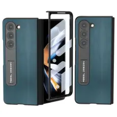 ABEEL - ABEEL Samsung Galaxy Z Fold5 Kickstand Fodral Nappa Grön