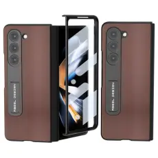 ABEEL - ABEEL Samsung Galaxy Z Fold5 Kickstand Fodral Nappa Läder - Kaffe