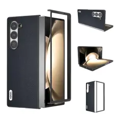 ABEEL - ABEEL Mobilskal till Samsung Galaxy Z Fold6 5G &Auml;kta L&auml;der Bl&aring;