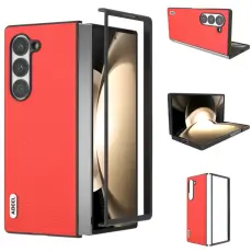 ABEEL - ABEEL Mobilskal till Samsung Galaxy Z Fold6 5G &Auml;kta L&auml;der + PC R&ouml;d