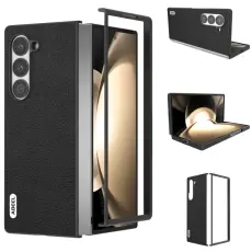 ABEEL - ABEEL Mobilskal till Samsung Galaxy Z Fold6 5G i &Auml;kta L&auml;der - Svart