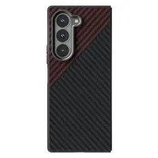 ABEEL - ABEEL Mobilskal till Samsung Galaxy Z Fold6 5G MagSafe Kolfiber Svart/R&ouml;d