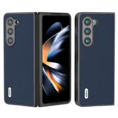 ABEEL - ABEEL Samsung Galaxy Z Fold6 Pl&aring;nboksfodral &Auml;kta L&auml;der Bl&aring;