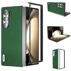 ABEEL - ABEEL Samsung Galaxy Z Fold6 Pl&aring;nboksfodral &Auml;kta L&auml;der Gr&ouml;n