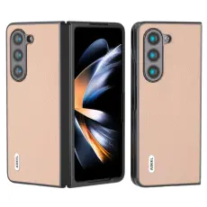 ABEEL - ABEEL Samsung Galaxy Z Fold6 Pl&aring;nboksfodral &Auml;kta L&auml;der Rosa