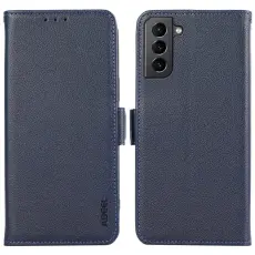 ABEEL - ABEEL Pl&aring;nboksfodral f&ouml;r Samsung Galaxy S21 5G - Bl&aring; KonstL&auml;der