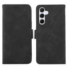 ABEEL - ABEEL Walletskal f&ouml;r Samsung Galaxy S25/S24 KonstL&auml;der RFID-Skydd Svart