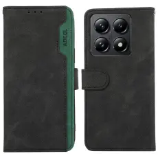 ABEEL - ABEEL Xiaomi 14T Pro Pl&aring;nboksfodral i Spaltad Konstl&auml;der - Svart