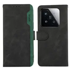 ABEEL - ABEEL Xiaomi 15T Pl&aring;nboksfodral i Spaltad Konstl&auml;der RFID-Skydd - Svart