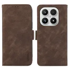 ABEEL - ABEEL Xiaomi 17 Pl&aring;nboksfodral Konstl&auml;der Folio St&auml;ll Brun